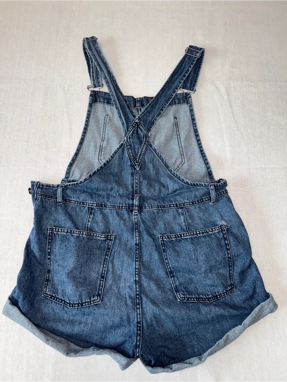 We The Free Ziggy Blue Denim Short Overalls